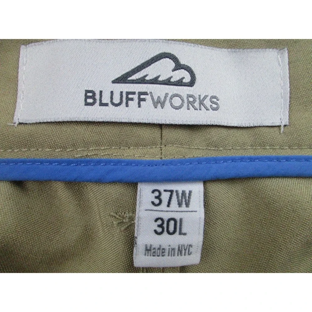 Bluffworks Pants Mens Size 37x30 Original Regular Fit Chino Beige Made In USA